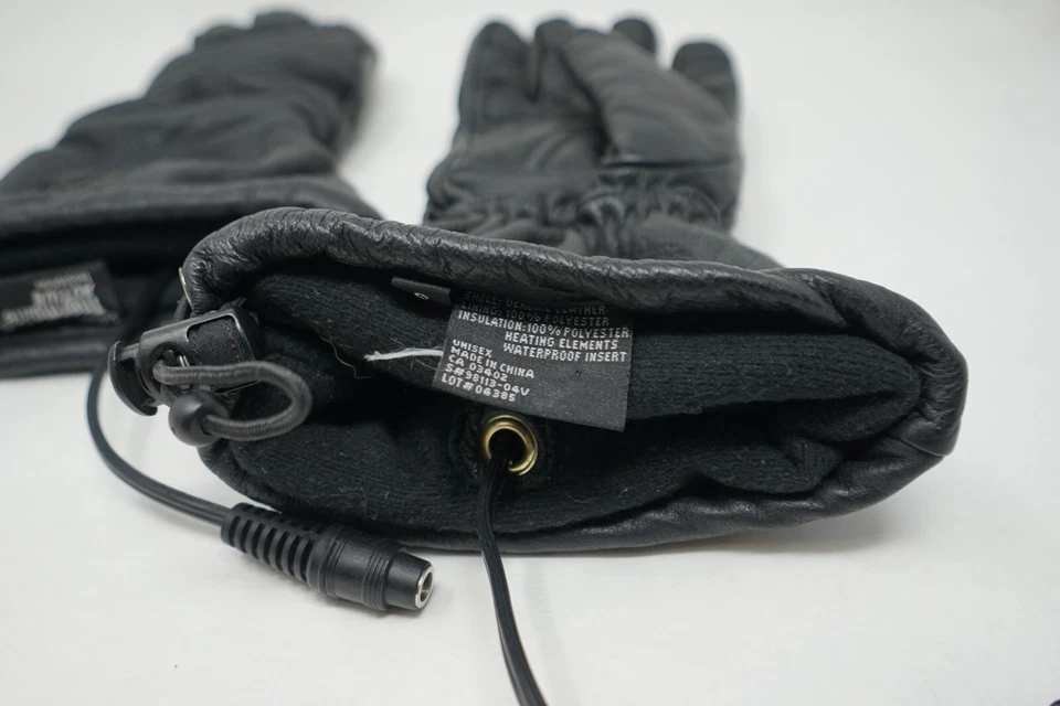 Guantes de guantelete de cuero Harley Davidson - negros (calefacción, impermeables, pequeños) Foto 4 de 4
