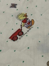 Vintage 1993 Suzy  s Zoo Infant Fitted Crib Sheet Animals Letters Craft READ