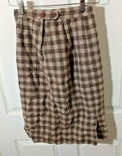 VTG 70's Century Of Boston Wool Plaid Women's Skirt Beige/Brown See Measurements