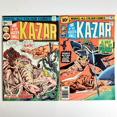 Ka-Zar Lord of the Hidden Jungle, Vintage Marvel Comics, Full Colour, 1975/ '76