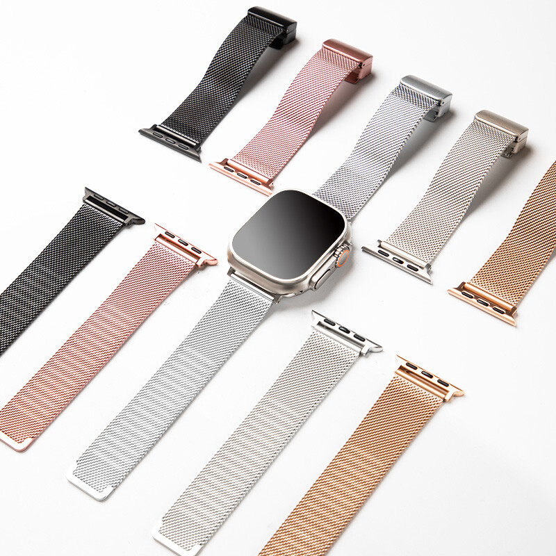 Magnetic Stainless Steel Mesh Strap for Apple Watch Series 10 9 8 7 6 5 SE Ultra 2-image