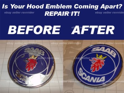saab hood emblem decal sticker scania 900 93