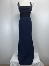 BCBG Maxazria Form Fitting Arabella Gown Dress Sz 4 NWT Navy  Black Sleeveless