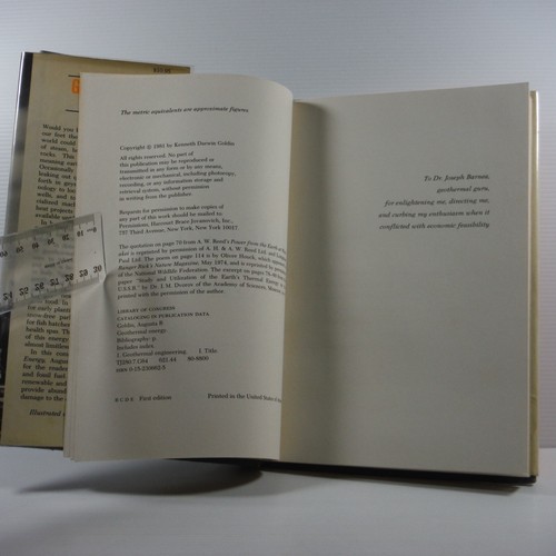 A Hot Prospect Geothermal Energy by Augusta Goldin 1981 vintage book HC DJ - Picture 8 of 19