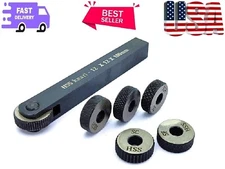 Single wheel knurling tool holder with 5 spare HSS knurls- USA Fulfilled