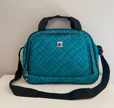 Teal Messenger Bag W/ Black Accents, 10''H x 14''W x 5''D