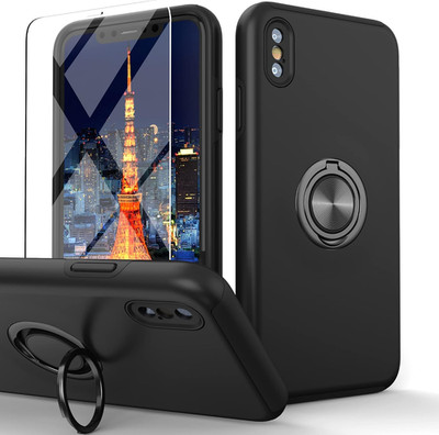 Compatible for Iphone Xs Max Case with Tempered Glass Screen Protector,Hybrid 2