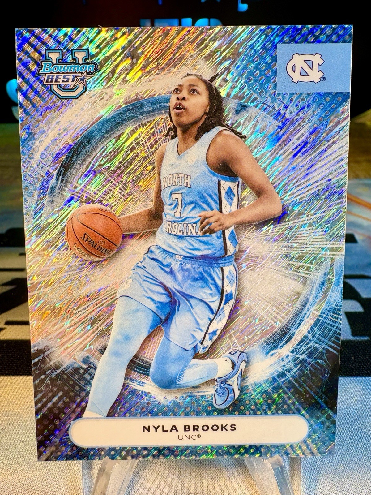 2025-26 Nyla Brooks Bowman Best University Shimmer Refractor #71 UNC Tar Heels