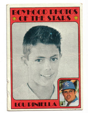 Topps 1972 Baseball Card Lou Piniella #491 Boyhood Photos of the Stars Rare! PL