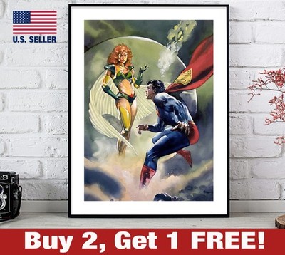 Maxima and Superman Poster 18'' x 24'' Print DC Comics 90s Wall Art