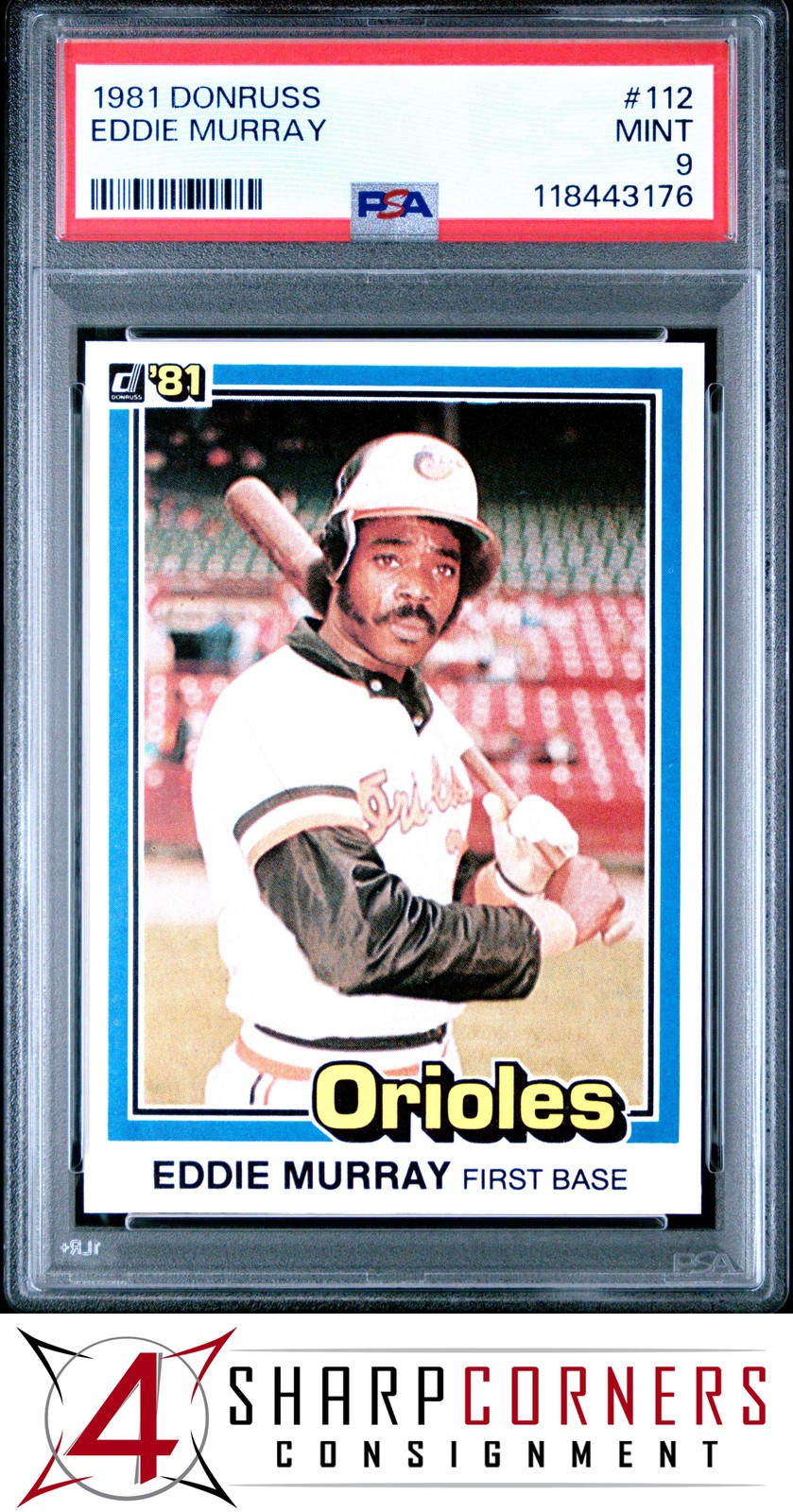 1981 DONRUSS #112 EDDIE MURRAY ORIOLES HOF PSA 9