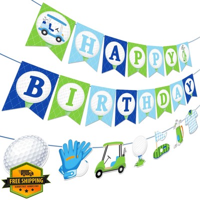 CC HOME Golf Happy Birthday Banner Sports Theme Party Decor