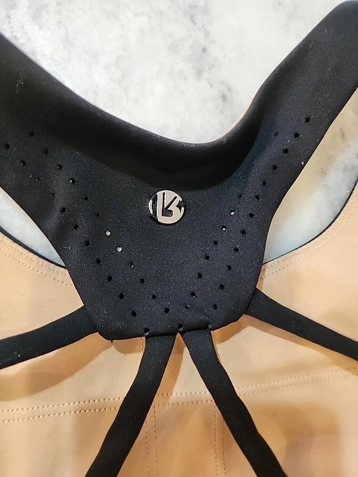 BuffBunny Sports Bra Crisscross Straps Size L Black Workout Athletic Yoga - Image 2 of 4