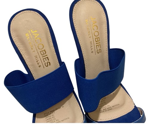 Jacobies Beverly Hills Azul Alpargata Tacón Cuña Zapatos Talla 8.5 NUEVO - Imagen 3 de 6