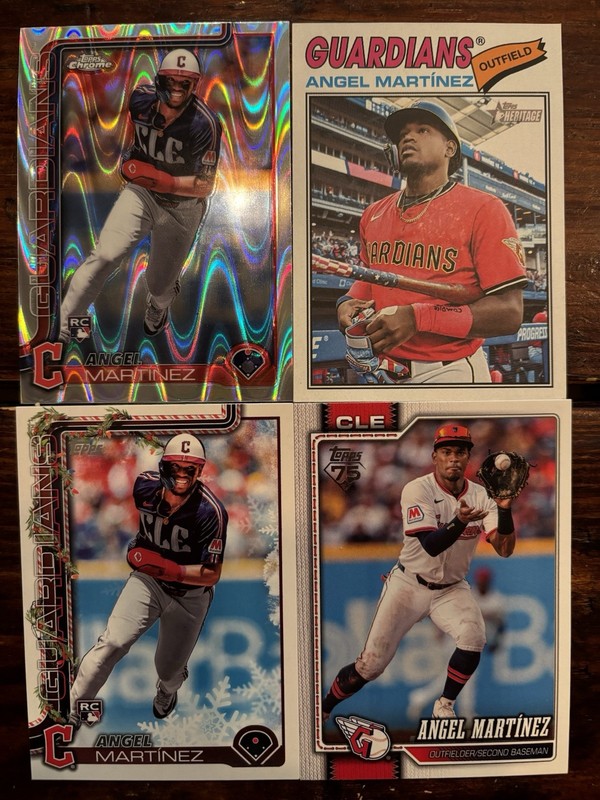 Angel Martinez 4 Card LOT! Ray Wave / Heritage / Holiday - Cleveland Guardians