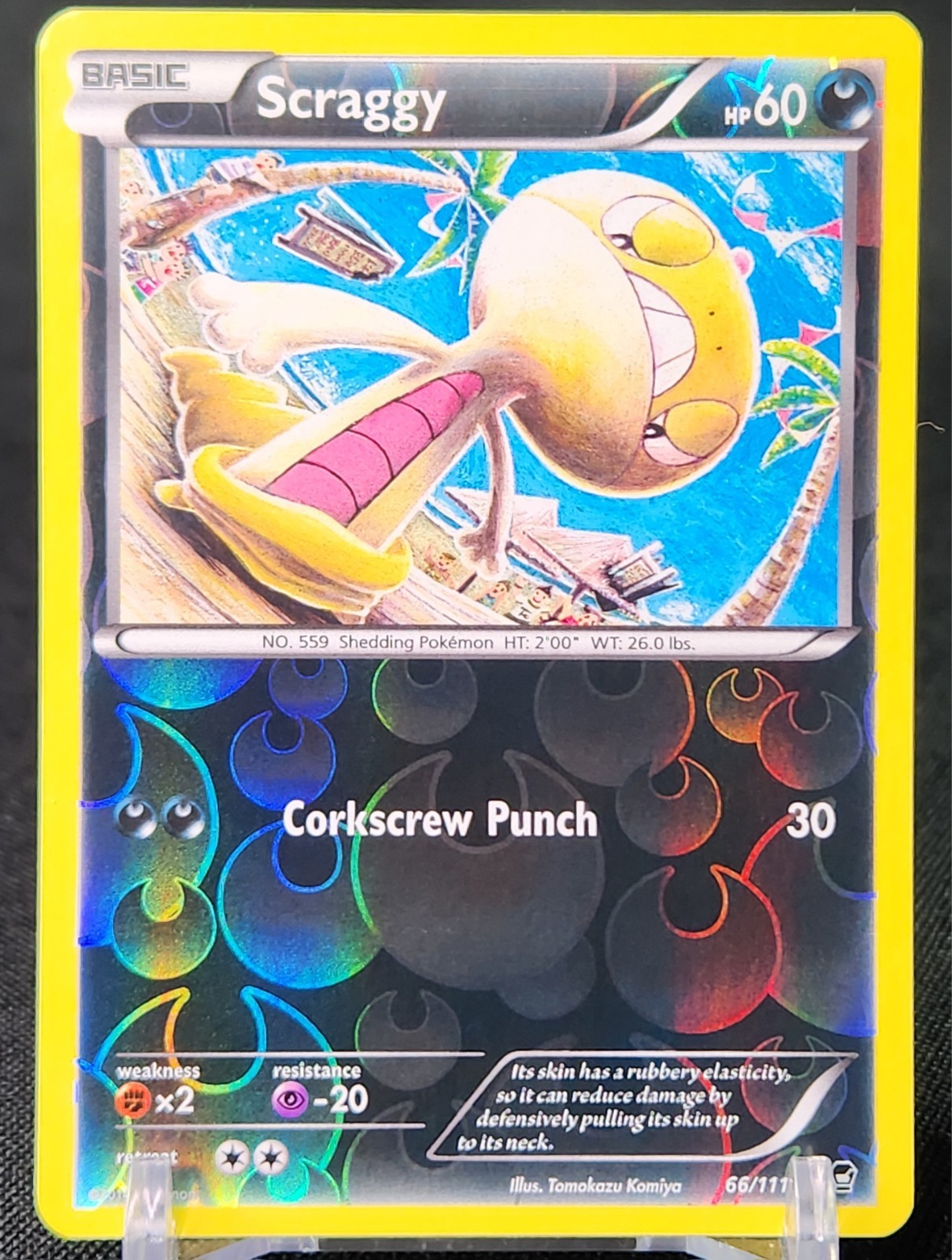 Scraggy 66/111 Reverse Holo XY Furious Fists Tomokazu Komiya Art Pokemon Card