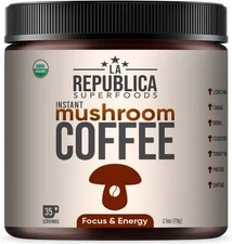La Republica Mushroom Coffee (Instant w Full-Fruiting Bodies Lion's Mane Chaga+)