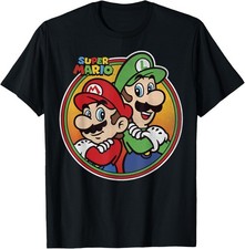 Nintendo Super Mario  Luigi Brothers Circle T-Shirt