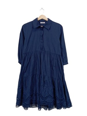 ORSAY Langarmkleid Damen Kleid Gr. DE 36 blau Casual-Look