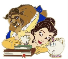 Pink A La Mode PALM Beauty And The Beast Books And Tea Jumbo Pin LE 300 Sold Out