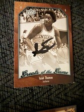 Isiah Thomas Signed Basketball Card Greats Of The Game Autographed