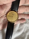 Vintage Seiko Men 5Y39-7010 Date Black Leather Quartz Analog 31mm Watch 9 3/4” L