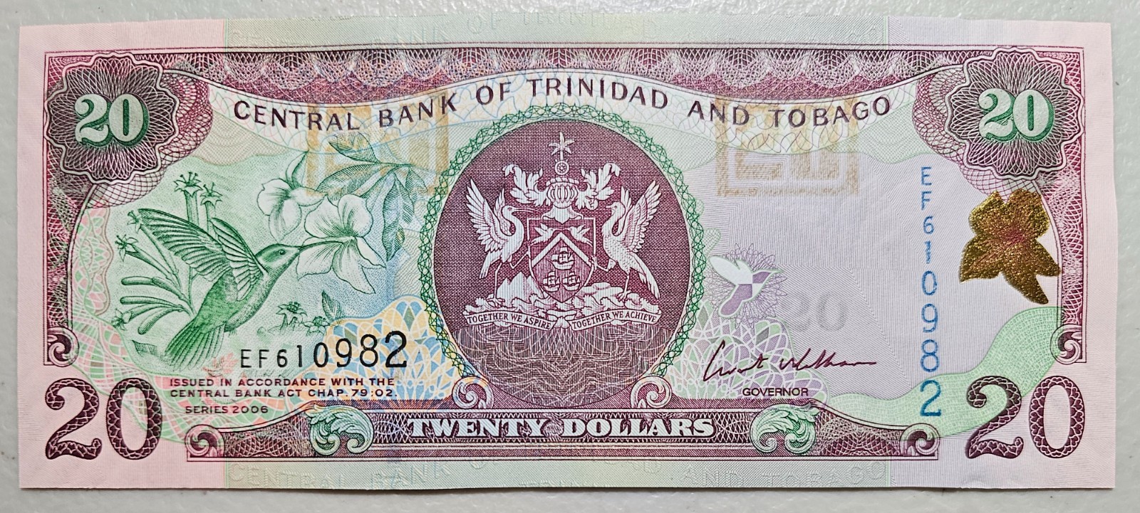 Trinidad & Tobago 20 Dollars 2006 Unc