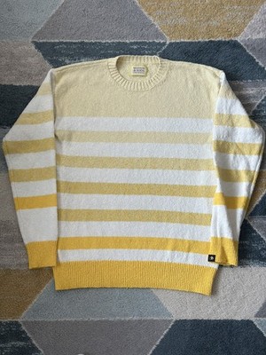 Men s Yellow Scotch and Soda Nautical Stripe Crew Neck Sweater, Size Small, EUC