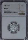 1943-D Lincoln Wheat Cent 1c NGC MS67 - Fresh Coin and Holder!