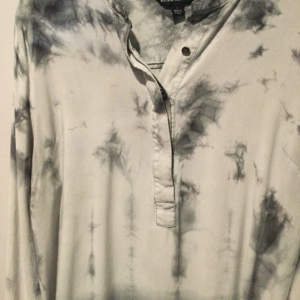 TÚNICA JERSEY ROCK & REPUBLIC GRIS/NEGRO OMBRE MANGAS 3/4 GRANDE Foto 3 de 4