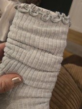 2 prs Grey and Mid Blue Long Length Ankle Socks with Wool UK Size 2-5 Brand New