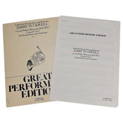 Telemann Concerto In D French Horn Piano Barry Tuckwell Schirmer Score 1977 Vtg