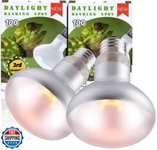 100W 2-Pack Reptile Basking Heat Bulb - UVA Daylight Heat Lamp for Bearded Dr