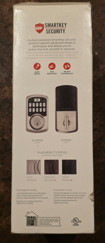 Kwikset Aura 99420-001 Smart Bluetooth Keypad Deadbolt SmartKey in Satin Nickel - Picture 2 of 4
