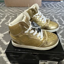 Pastry Glam Pie Glitter High-Top Sneaker Dance Shoes, Silver, girls Size 11 NEW 