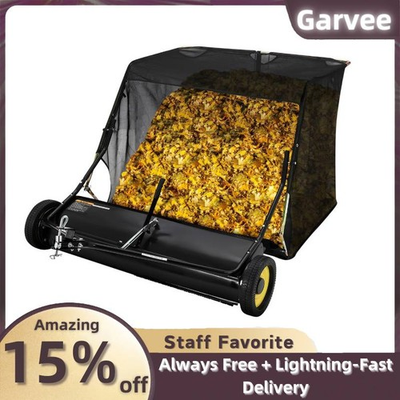 #ad Lawn Sweeper 42quot; Tow Behind Pull Behind Leaf Collector with Height Adjustment $170.90