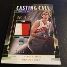 2023-24 Panini Noir -Casting Call Memorabilia Gradey Dick #CCM-GDI /25 (MEM, RC)