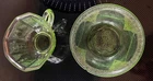Federal Glass Georgian "Lovebirds" green depression glass cup and saucer