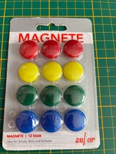 Neu Magnete 12 Stück Rund Bunt
