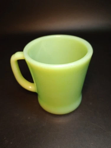 Vintage Jadeite Fire King D Handle Coffee Cup Mug Anchor Hocking 8oz