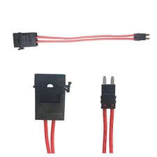  Car Fuse Holder Connector - Mini ATM, 32V, 20 Amp, 16 Gauge, Red Wire Cable - 