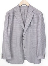 Suitsupply Havana Men's Blazer UK46S Purple Patterned Wool Silk Linen Slim Fit