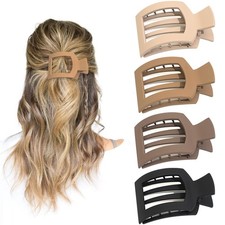 4 PCS Flat Hair Clips for Women, Ergonomic Curved 1 Count Pack of 4 , Black