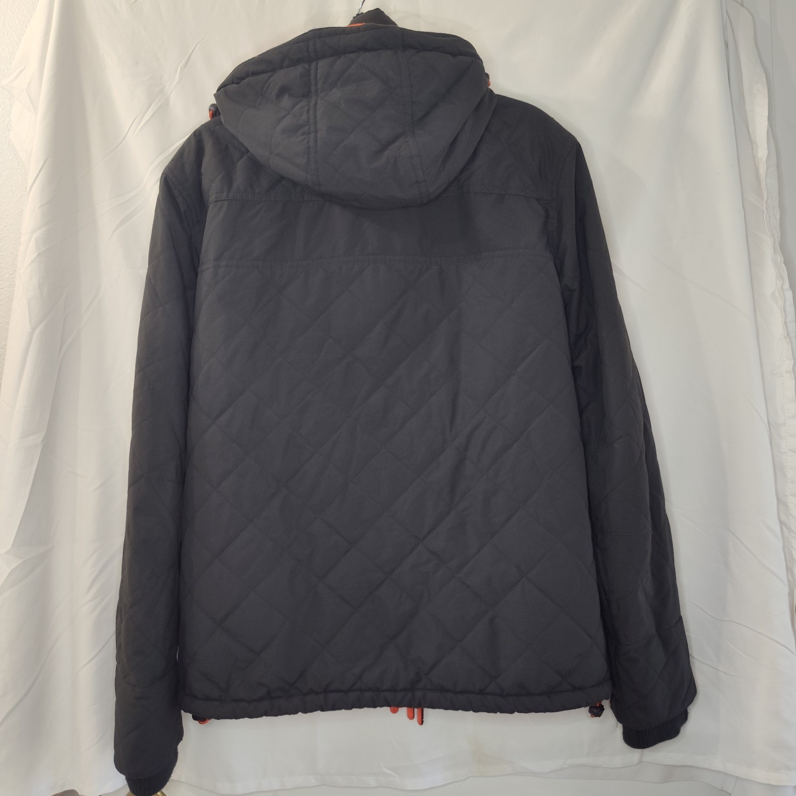SUPERDRY Original Windcheater Japan Coat Jacket XLarge Orange Dark Gray Quilted