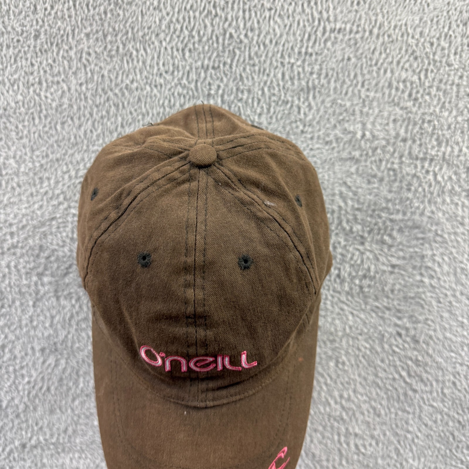 Vintage O'Neill 2000's Y2K Brown Pink Logo 58cm Adjustable Baseball Dad Cap Hat image 5