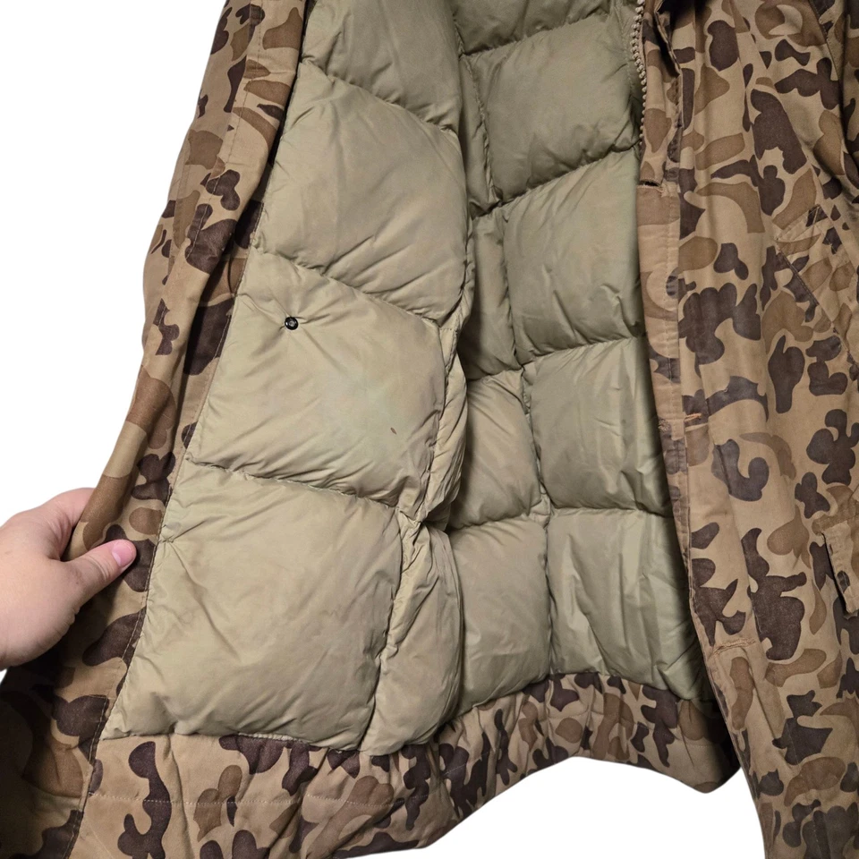 VTG ORVIS Goose Down Jacket Mens Size Large L Frogskin Camo CANADA Made - Image 3 of 4