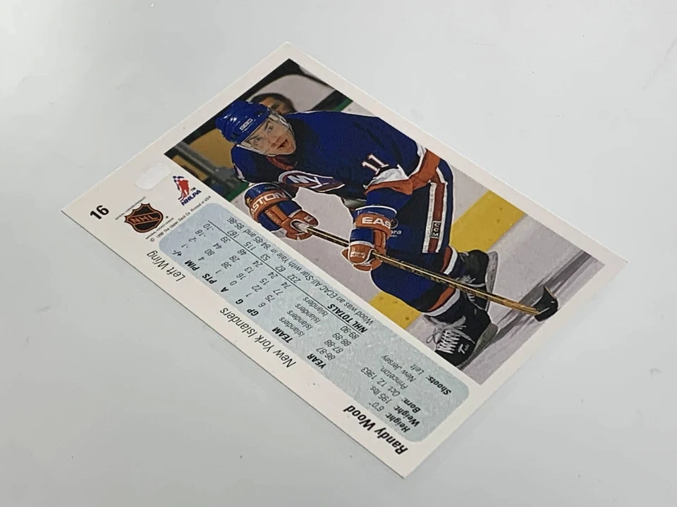 1990-91 Upper Deck Randy Wood New York Islanders #16 Hockey Card 810M - Image 4 of 4
