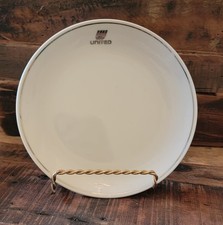 United Airlines Vintage Tulip Logo In-Flight Plate UAL White Silver Wessco Dish