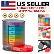 Elegant Weekly Pill Organizer - 7 Multi-Color Compartments for Daily Convenience