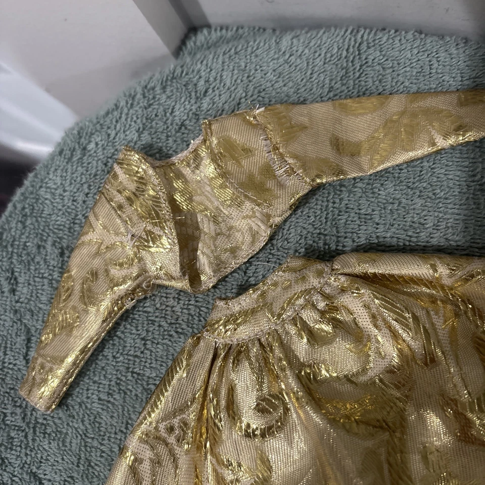 Винтажная 1995 Barbie Fashion Avenue юбка и куртка, золотой металлик - Изображение 2 из 4